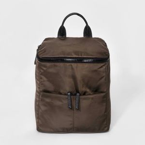 Mini nylon olive commuter backpack